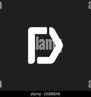 letter rd linked simple geometric arrow logo vector Stock Vector