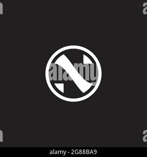 letter n circle triangle simple geometric shape logo vector Stock Vector