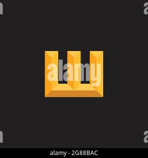 letter w pillars 3d design logo vector Stock Vector