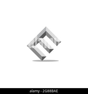 letter em simple 3d gradient logo vector Stock Vector