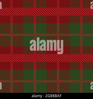 Red and green Scotland textile seamless pattern. Fabric texture check tartan plaid. Abstract geometric background for cloth, card, fabric. Monochrome Stock Vector