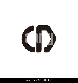 letter cd simple geometric line logo vector Stock Vector