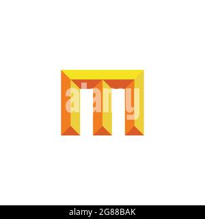 letter m 3d gradient shadow simple design vector Stock Vector