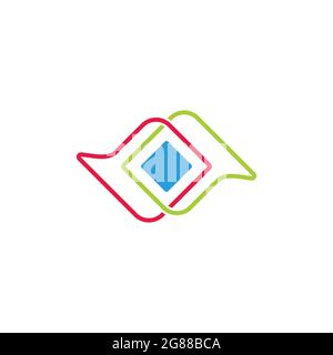 linked bubble talk colorful design logo vector Stock Vector
