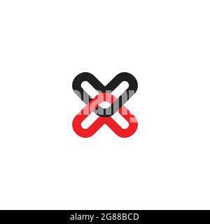 letter x linked arrow simple geometric logo vector Stock Vector