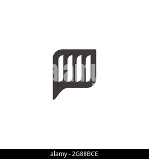 letter p stripe bubble talk logo vector Stock Vector