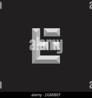 letter et 3d gradient shadow logo vector Stock Vector