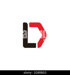 letter ld colorful line simple geometry logo vector Stock Vector