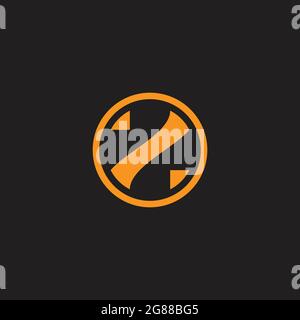 letter z circle triangle simple geometric shape logo vector Stock Vector