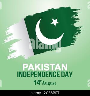 happy independence day Pakistan greetings. vector illustration design. Stock Vector