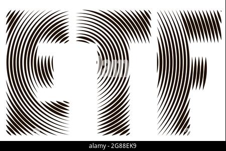 ETF - Exchange Traded Funds. Eps10 vector Illustration of ETF signage concept with concentric circles isolated on white. Stock Vector