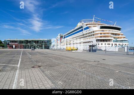 cruise ship AIDAsol at  Ostseekai cruise terminal in Kiel, Germany Stock Photo