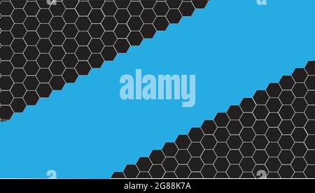 Blue wallpaper and black hexagons Stock Vector