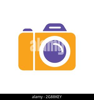 Camera vector glyph icon. Camping and Hiking sign. Graph symbol for foto web site and apps design, logo, app, UI Stock Vector