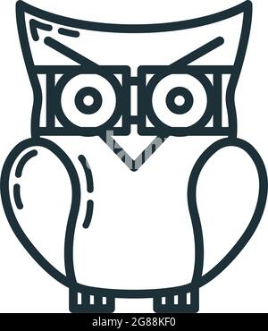 Owl knowledge icon outline vector. University college. School building ...