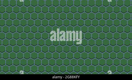 Green hexagons and blue background Stock Vector