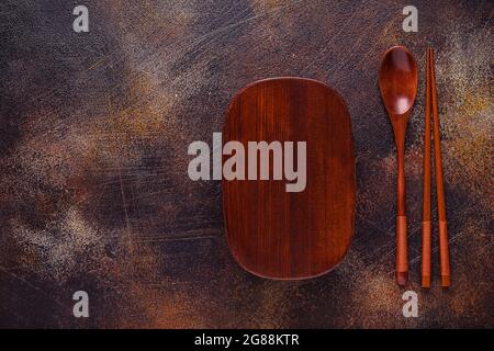 Bento box - container for lunch in the office, top view Stock Photo