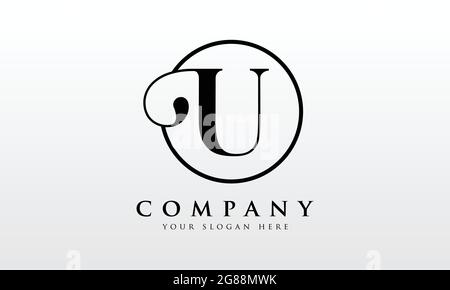 Initial U letter Black Color with White Background Logo Design vector Template. Creative Letter U Logo Design Stock Vector