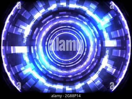 Element of computer data. Abstract hologram hi-tech background. Virtual reality technology electric innovation and infographic frame. Head-up display Stock Vector