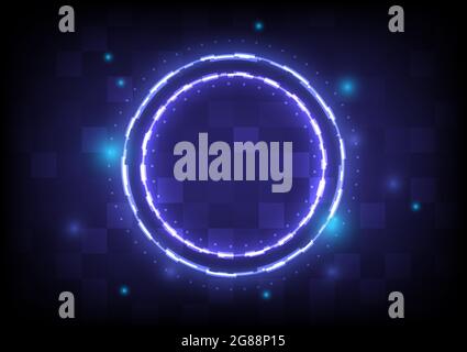 Digital infographic and Element of computer data. Abstract hologram hi-tech background. Virtual reality technology electric innovation. Head-up displa Stock Vector