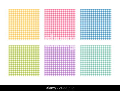A set of vector abstract seamless patterns. The Vichy cage. Suitable for Easter backgrounds, textile printing, wrapping paper. Stock Vector