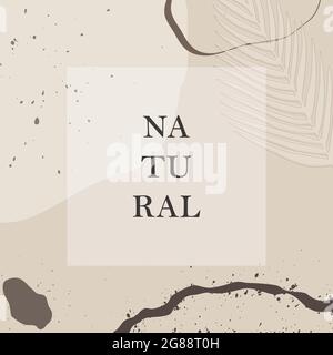beige and brown natrual abstract background poster or greeting card template Stock Vector