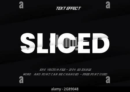 Sliced editable text effect paper cut style. Stock Vector