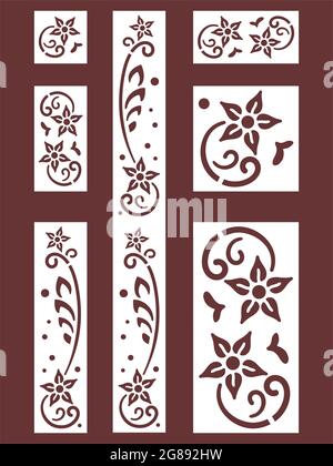 Jali Design for Graphic and Plywood, Partition, Cnc Router Design Foamsheet, Acrylic and CNC Machine Cutting, EPS File. Stock Vector