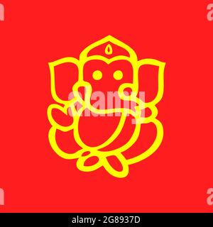 Ganpati festival of India Background with Lord Ganpati, Ganapati Clipart. Vector EPS File Stock Vector