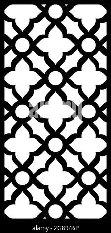 Jali design for graphic and plywood, router Jali design, partition, foam, acrylic and CNC machine cutting. Stock Vector