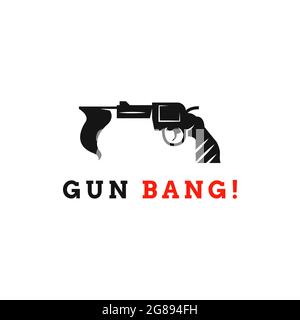 Gun bag logo template, gun with flag illustration, perfect for a variety of design needs, editable vector design Stock Vector