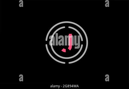 J letter design with pink colour and circles. Alphabet logo design. Branding icon for products and company Stock Vector