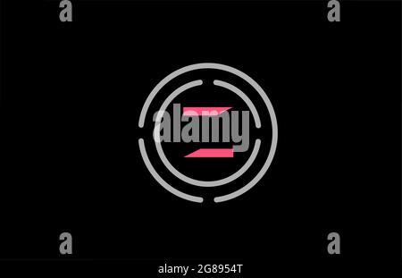 Z letter design with pink colour and circles. Alphabet logo design. Branding icon for products and company Stock Vector