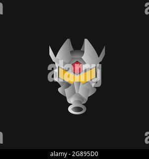 Monochromatic robot vector illustration, head robot symbol that can be used for any platform and purpose, High quality modern robot illustration. Stock Vector