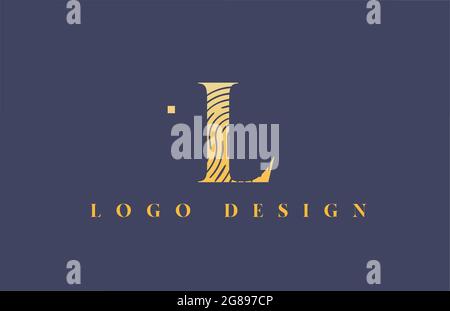 alphabet letter L logo icon in blue and yellow. Design for company business Stock Vector