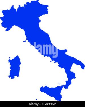 Blue colored Italy outline map. Political italian map. Vector illustration map. Stock Vector