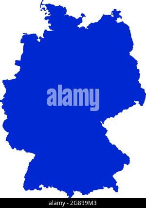 Blue colored Germany outline map. Political german map. Vector illustration map. Stock Vector