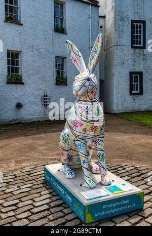 Colourful giant hare artwork sculpture, The Big Hare Trail event, North Berwick, East Lothian, Scotland, UK Stock Photo