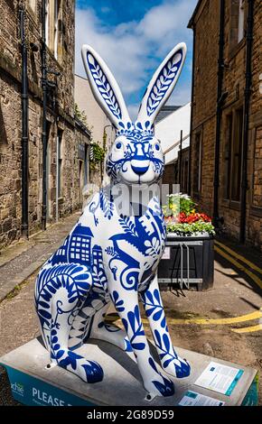 Colourful giant hare artwork sculpture, The Big Hare Trail event, North Berwick, East Lothian, Scotland, UK Stock Photo