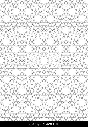 Seamless curved star pattern background - monochrome abstract vector ...