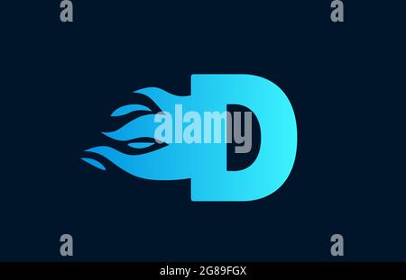 I blue fire flames alphabet letter logo design. Creative icon template for  company and business 7495394 Vector Art at Vecteezy