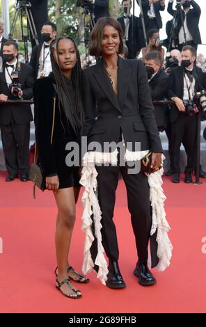 July 17, 2021, CANNES, France: Liya Kebede and daughter Raee Kebede attend the final screening of ''OSS 117: From Africa With Love'' and closing ceremony during the 74th annual Cannes Film Festival on July 17, 2021 in Cannes, France. (Credit Image: © Frederick InjimbertZUMA Press Wire) Stock Photo