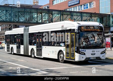 KVG VDL Citea Electric articulated bus in Kiel, Germany Stock Photo