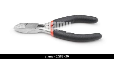 Small professional side cutters isolated on white. Stock Photo