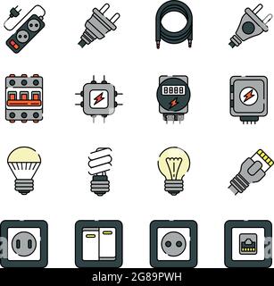 wiring and electricity in the house Stock Vector