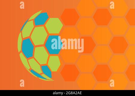 Football championship 2020 orange background vector stock illustration. euro 2020 Abstract background soccer or football texture. Poster Championship Stock Vector