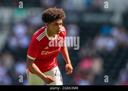 Derby, UK. 18th July, 2021. Shola Shoretire of Manchester United in Derby, United Kingdom on 7/18/2021. (Photo by Conor Molloy/News Images/Sipa USA) Credit: Sipa USA/Alamy Live News Stock Photo