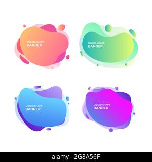 Colorful liquid banners vector template Stock Vector