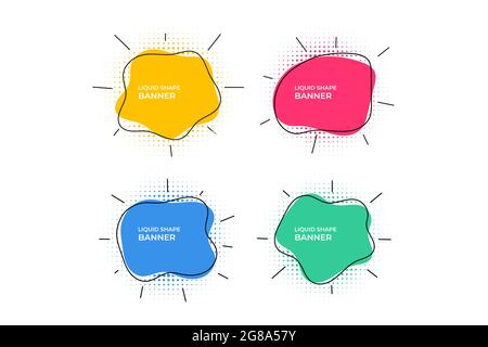 Colorful liquid banners vector template Stock Vector