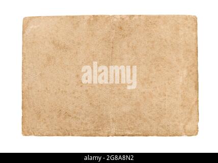 Old sheet of paper isolated on white background. Stock Photo